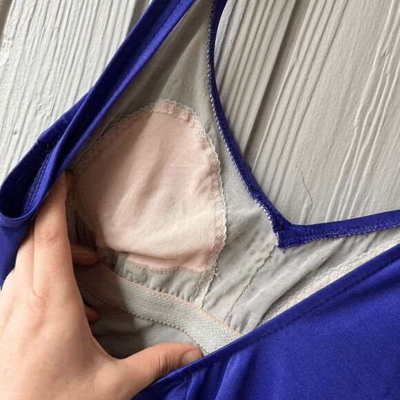 Maxine of Hollywood Vintage Purple One-Piece Swimsuit – Made in USA – Sz 12 - Picture 8 of 10